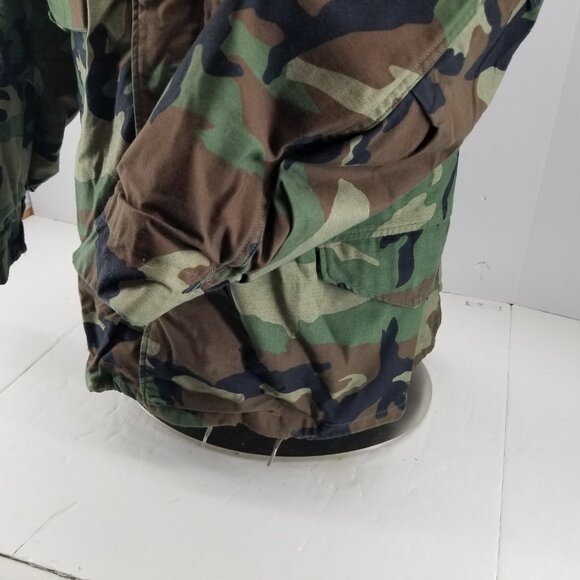 VTG US Army M65 Jacket Mens Woodland Camo Cold Weather Field Liner Coat Sz M - Picture 5 of 12
